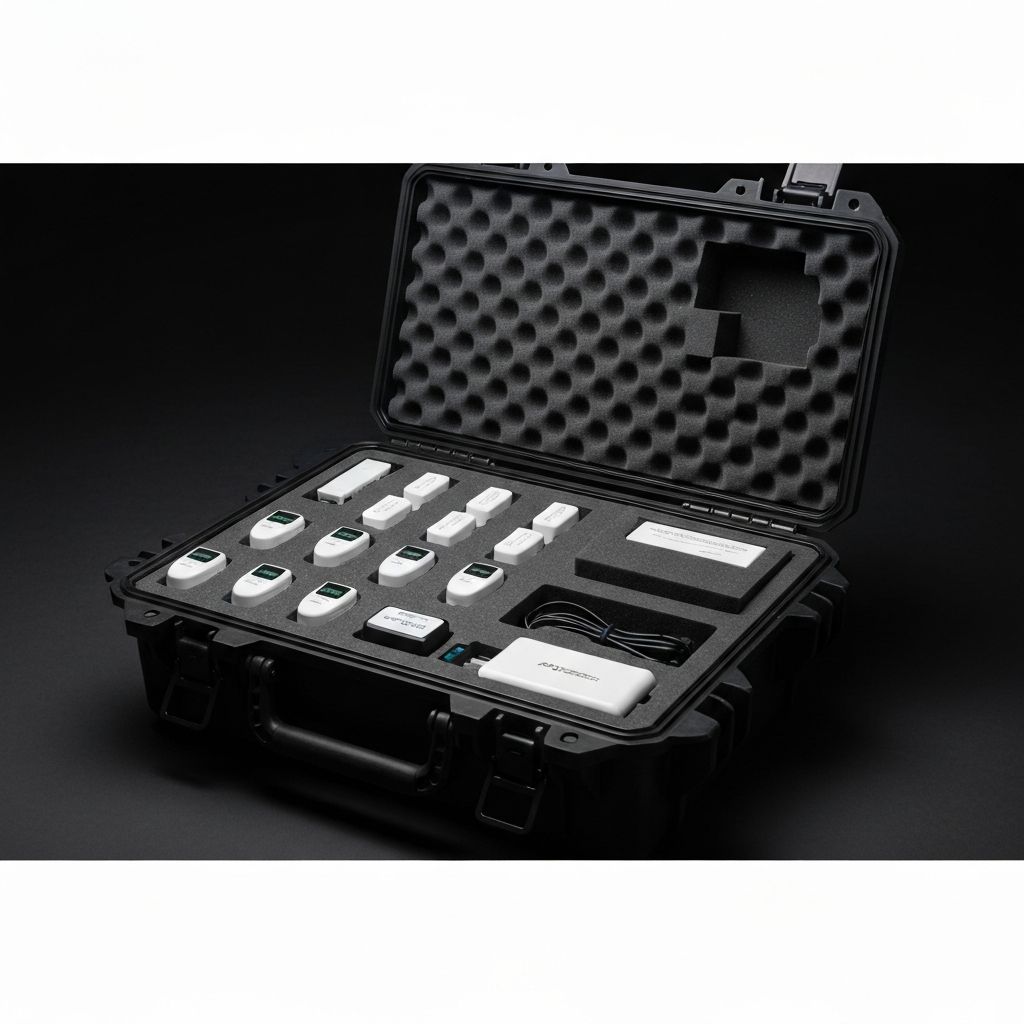 VitaSafe deployment kit in rugged Pelican case with T1000 trackers and gateway