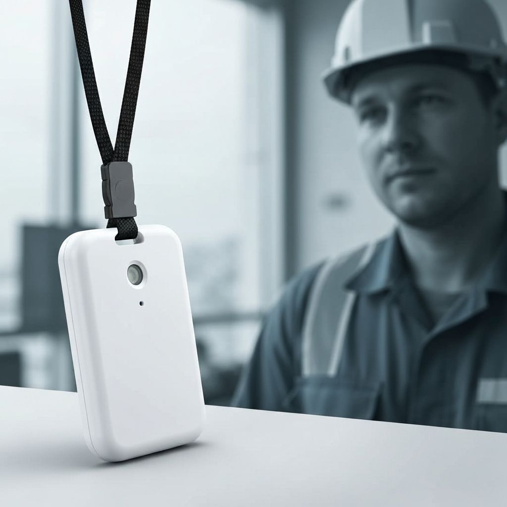 SenseCAP T1000 GPS Tracker worn on lanyard